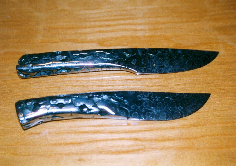 Duo stahovacích nůžů z řetězového damašku